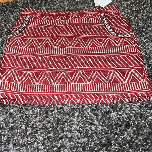 BNWT JUST FAB FULLY LINED JAQUARD A LINE - MINI SKIRT WITH POCKETS - size Large - Picture 1 of 9